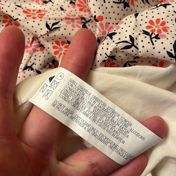 Capulet Josette Cream Pink Dotted Micro Floral Babydoll Mini Dress NWT - Picture 7 of 14